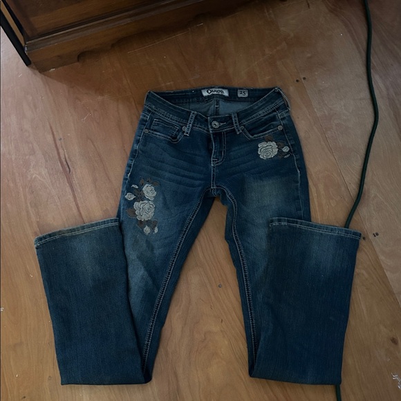 Dark Blue Jeans with Floral Accents - Picture 4 of 6